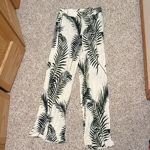 H&M Tropical Leaf Print Pants